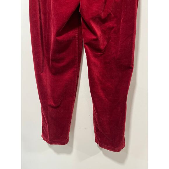 Sigrid Olsen Merlot Red Cotton Velour Jeans w Stretch Straight Fit Size 6 JL - Picture 6 of 8